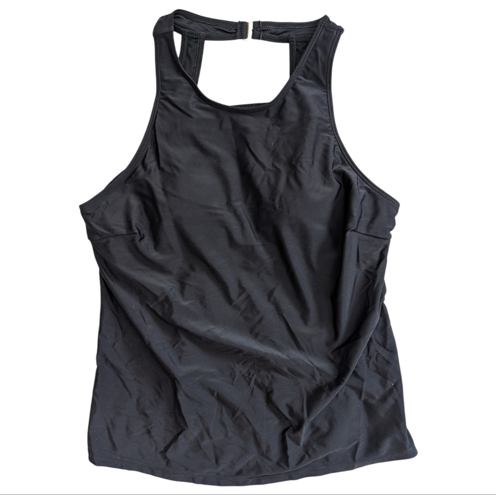 Black Women's High Neck Swim Tank - Brand Unspecified